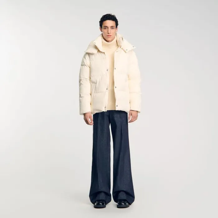 Jackets Men SANDRO Quilted Puffer Jacket Cream