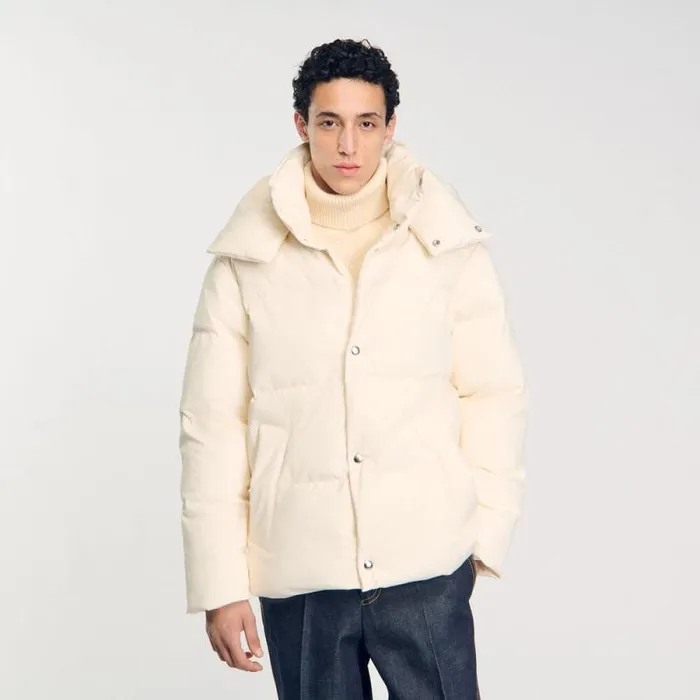 Jackets Men SANDRO Quilted Puffer Jacket Cream