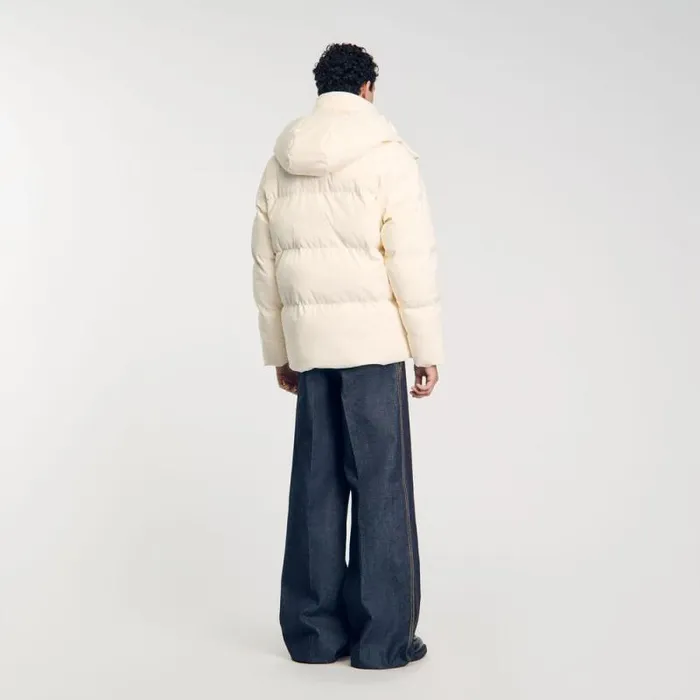 Jackets Men SANDRO Quilted Puffer Jacket Cream