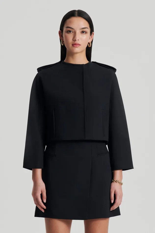 Jackets Scanlan Theodore Women CADY COCOON SLEEVE JACKET BLACK