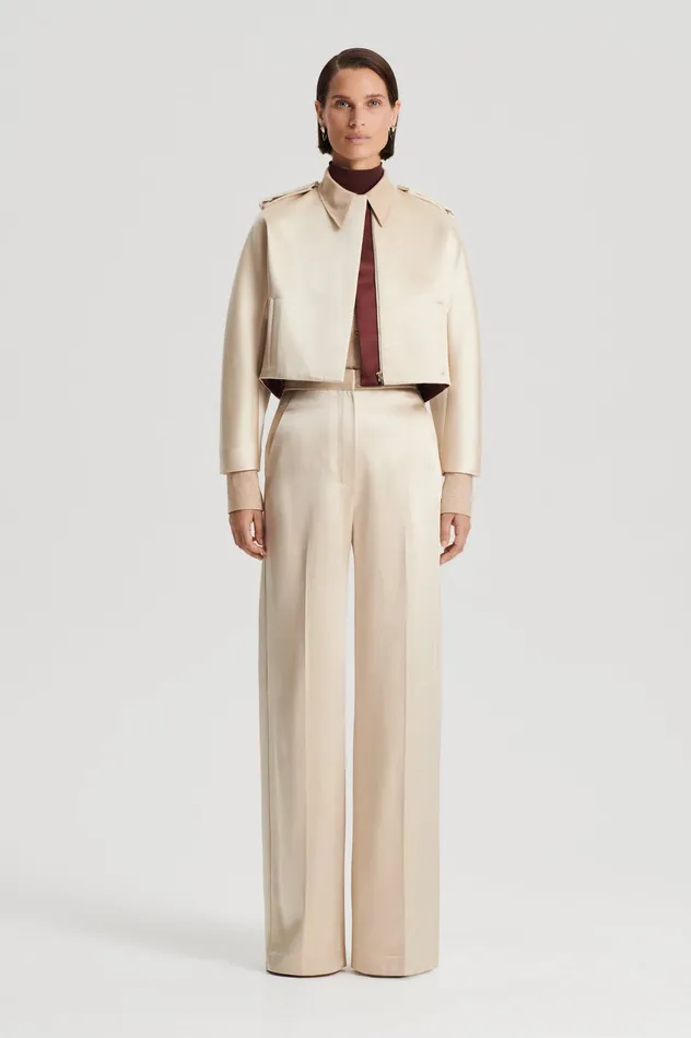 Jackets Women Scanlan Theodore CONTRAST SATIN COCOON JACKET GOLD