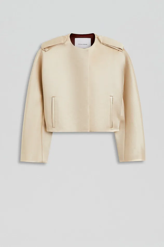 Jackets Women Scanlan Theodore CONTRAST SATIN COCOON JACKET GOLD