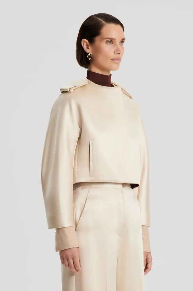 Jackets Women Scanlan Theodore CONTRAST SATIN COCOON JACKET GOLD