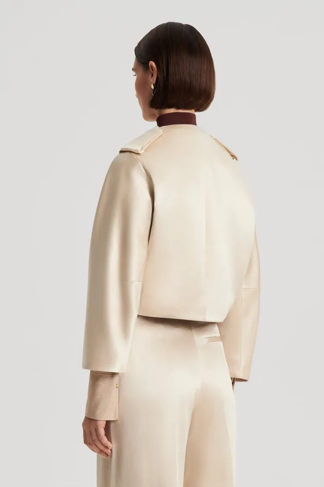 Jackets Women Scanlan Theodore CONTRAST SATIN COCOON JACKET GOLD