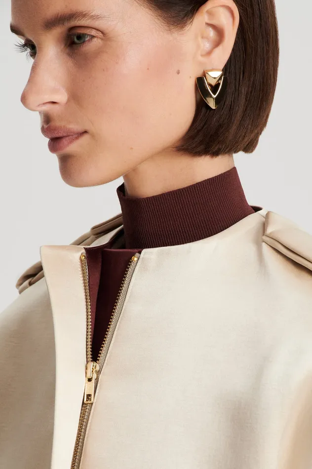 Jackets Women Scanlan Theodore CONTRAST SATIN COCOON JACKET GOLD