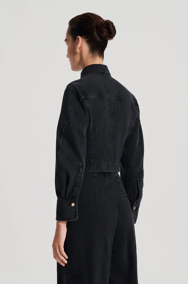 Jackets Women Scanlan Theodore DENIM JACKET WASHEDBLACKG
