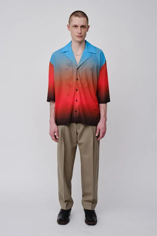 Jakarta SS Gradient M 8211 Gradient Red Men Won Hundred Shirts