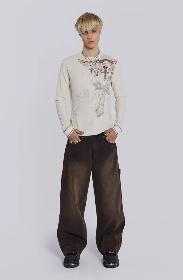 Jeans Men Jaded London Brown Colossus Carpenter Jeans