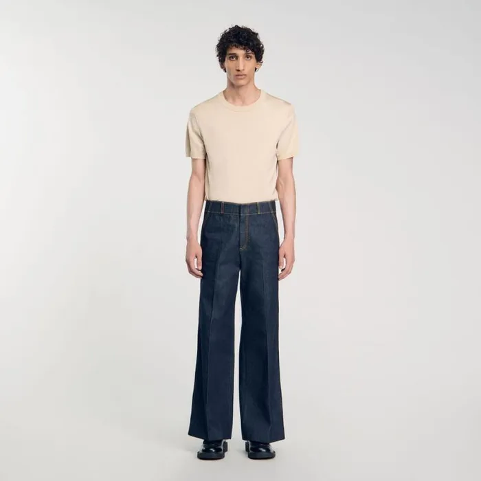 Jeans Men SANDRO Wideleg Jeans Rawdenim