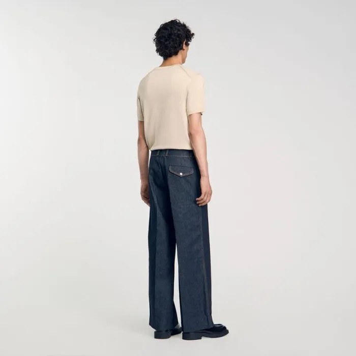 Jeans Men SANDRO Wideleg Jeans Rawdenim