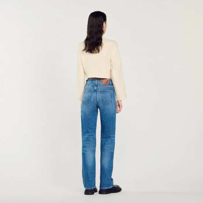 Jeans Women SANDRO Flared Faded Jeans Blue Jean