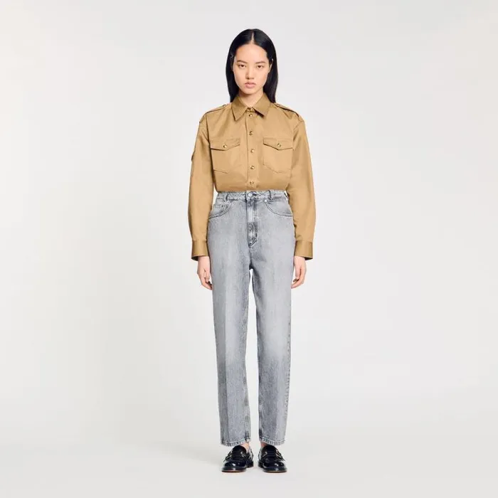 Jeans Women SANDRO Lowwaisted Straightleg Jeans Grey
