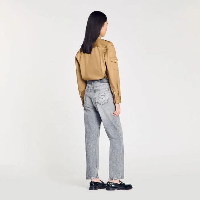Jeans Women SANDRO Lowwaisted Straightleg Jeans Grey