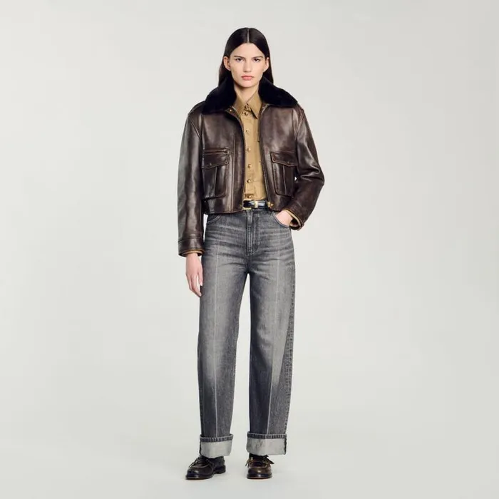 Jeans Women SANDRO Lowwaisted Straightleg Jeans Grey