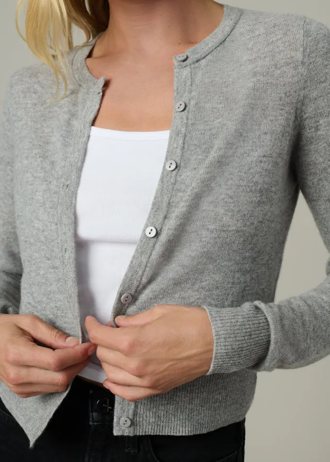 Joe8217s Jeans THE DANI CASHMERE CARDIGAN Heather Grey Women Sweaters