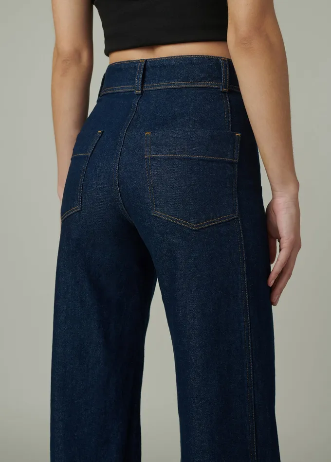 Joe8217s Jeans THE SEAMED DENIM TROUSER Rinse Women Wide Leg