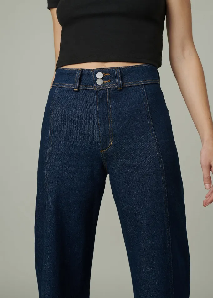 Joe8217s Jeans THE SEAMED DENIM TROUSER Rinse Women Wide Leg