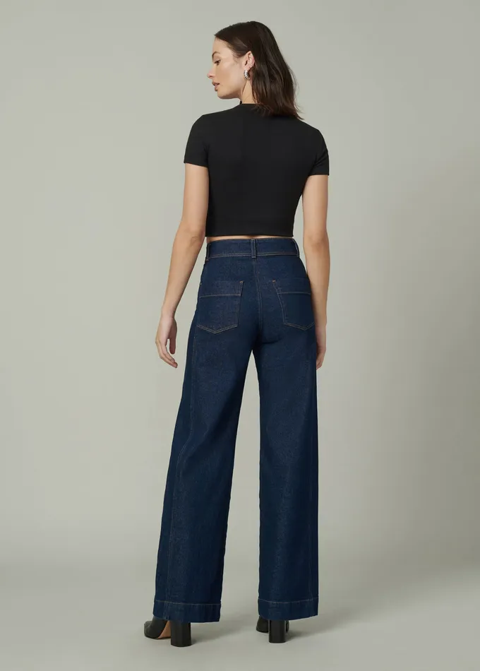 Joe8217s Jeans THE SEAMED DENIM TROUSER Rinse Women Wide Leg