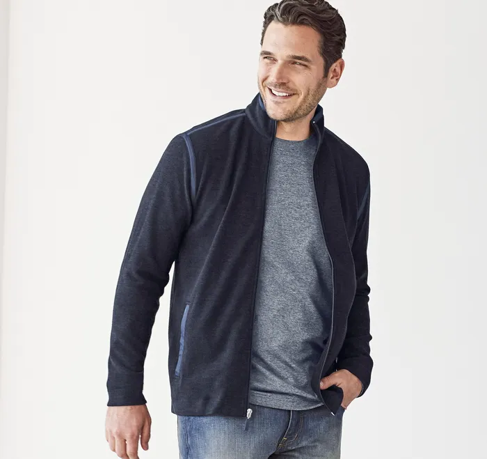 Johnston and Murphy XC4 Performance Knit FullZip Navy Men Sweaters and Knits