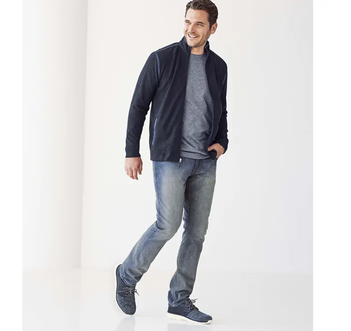 Johnston and Murphy XC4 Performance Knit FullZip Navy Men Sweaters and Knits