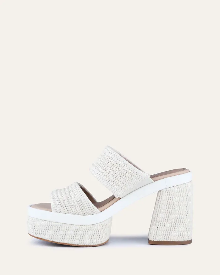 jomercer HIGH SANDALS Women Felicity high heel platform sandals off white raffia jomercer HIGH SANDALS Women Felicity high heel platform sandals off white raffia