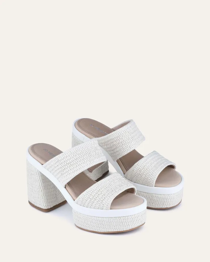 jomercer HIGH SANDALS Women Felicity high heel platform sandals off white raffia jomercer HIGH SANDALS Women Felicity high heel platform sandals off white raffia