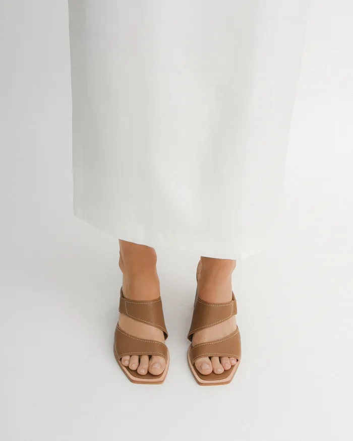 jomercer MID SANDALS Women Cammy mid heel sandals tan leather jomercer MID SANDALS Women Cammy mid heel sandals tan leather