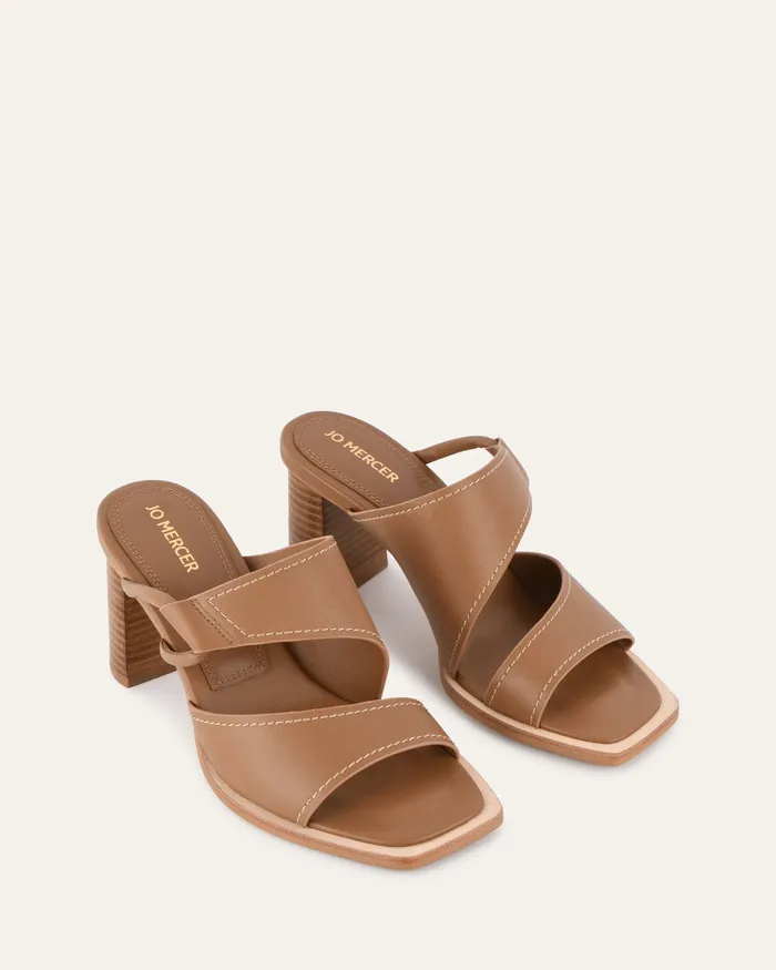 jomercer MID SANDALS Women Cammy mid heel sandals tan leather jomercer MID SANDALS Women Cammy mid heel sandals tan leather