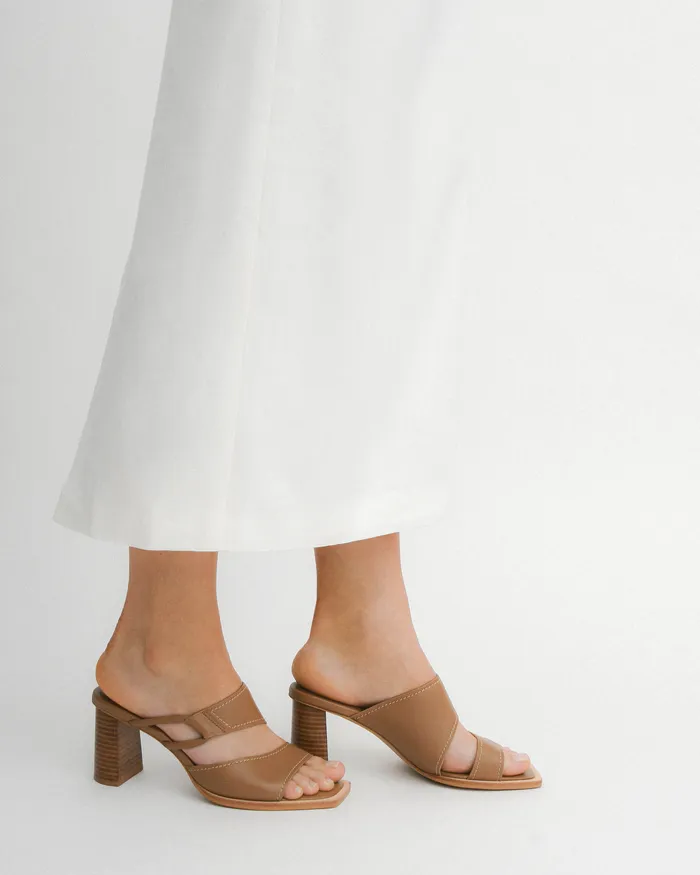 jomercer MID SANDALS Women Cammy mid heel sandals tan leather jomercer MID SANDALS Women Cammy mid heel sandals tan leather