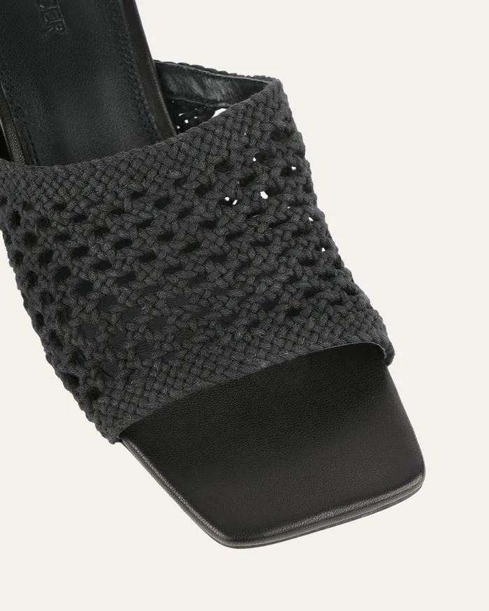 Jordyn mid heel sandals black textile Women MID SANDALS jomercer Jordyn mid heel sandals black textile Women MID SANDALS jomercer