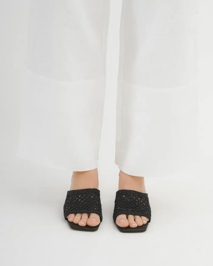 Jordyn mid heel sandals black textile Women MID SANDALS jomercer Jordyn mid heel sandals black textile Women MID SANDALS jomercer