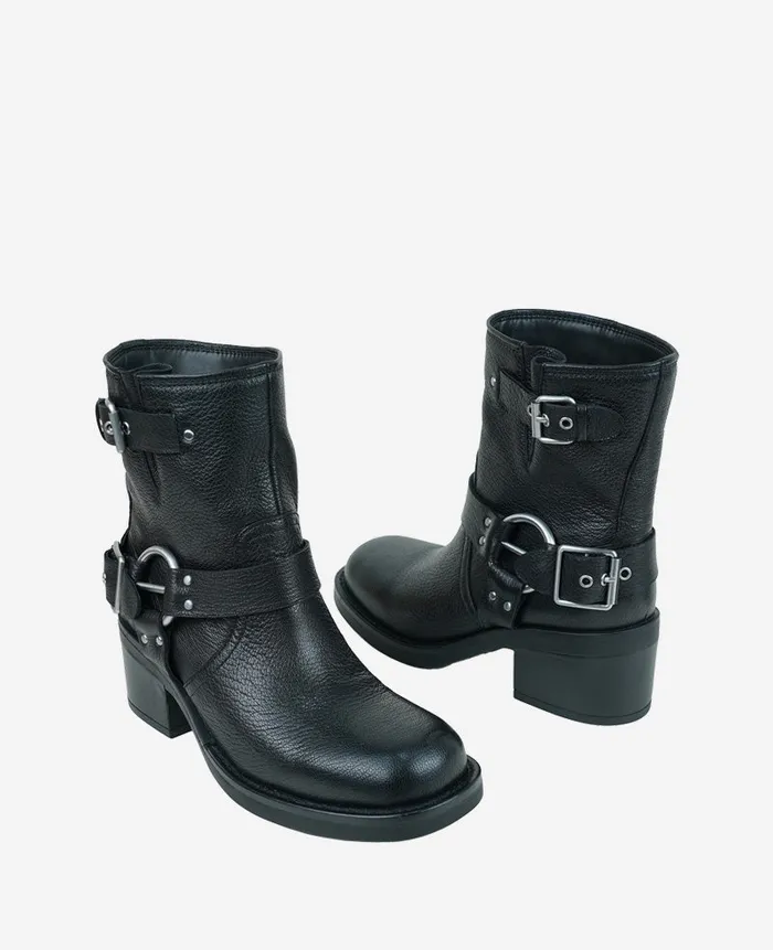 Kenneth Cole Boots and Booties Women Stride Leather Buckle Moto Boot Black Kenneth Cole Boots and Booties Women Stride Leather Buckle Moto Boot Black
