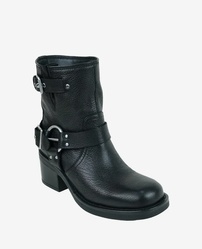 Kenneth Cole Boots and Booties Women Stride Leather Buckle Moto Boot Black Kenneth Cole Boots and Booties Women Stride Leather Buckle Moto Boot Black