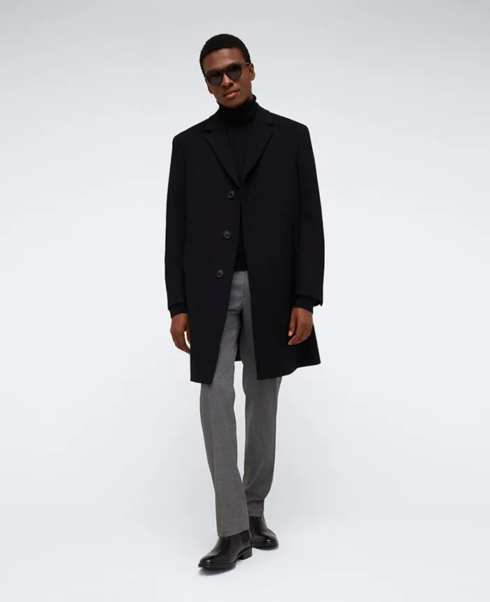 Kenneth Cole Jackets and Outerwear Men The Classic Fit Overcoat Black
