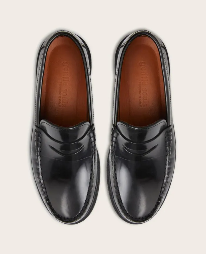 Kenneth Cole Loafers Men GENTLE SOULS 8211 Myles Leather Penny Loafer Black