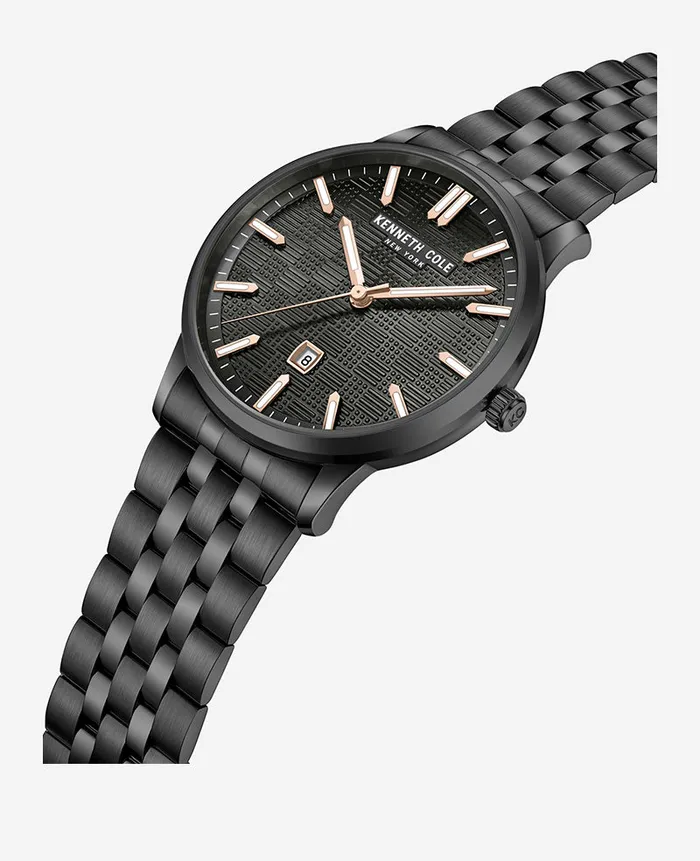 Kenneth Cole Mens Men Kenneth Cole Modern Classic Black Stainless Steel Watch Black