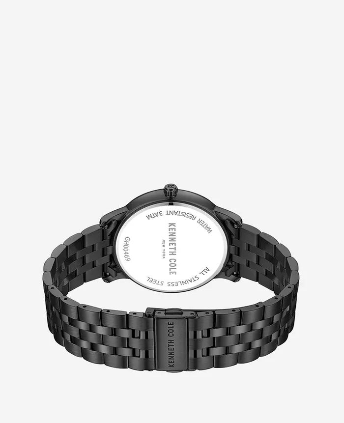 Kenneth Cole Mens Men Kenneth Cole Modern Classic Black Stainless Steel Watch Black