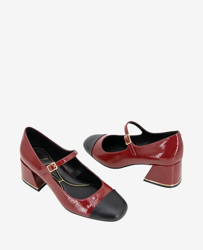 Kenneth Cole Pumps and Heels Women Alec Patent Cap Toe Mary Jane Black