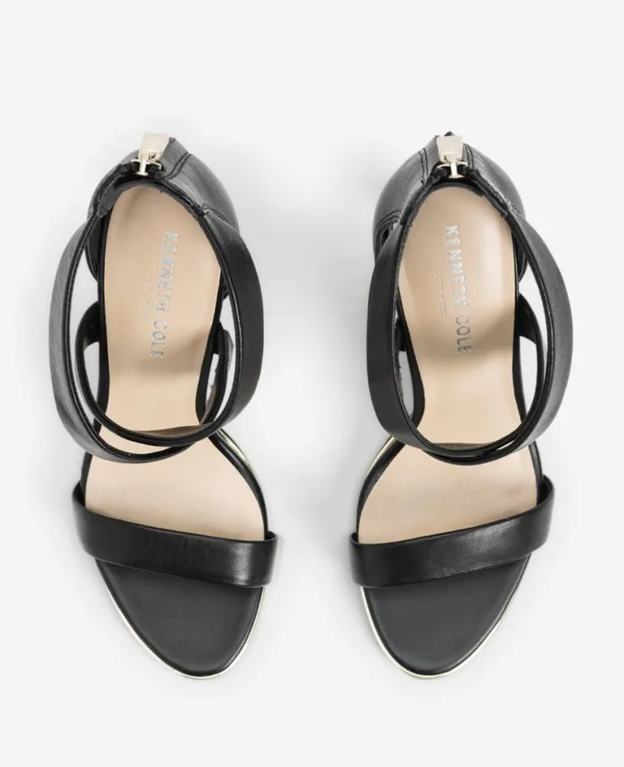 Kenneth Cole Pumps and Heels Women Brooke Cross Strap Heeled Sandal Black