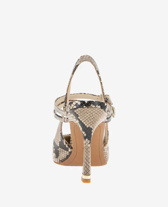 Kenneth Cole Pumps and Heels Women Raquel Snakeskin Leather Slingback Heel Tan