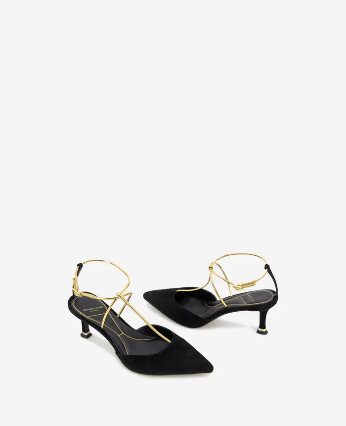 Kenneth Cole Pumps and Heels Women Umi TStrap Suede Heel Black