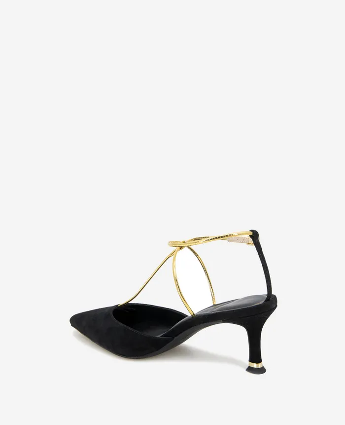 Kenneth Cole Pumps and Heels Women Umi TStrap Suede Heel Black