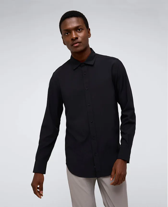 Kenneth Cole Shirts Men Performance Slim Fit Button Down Shirt Black