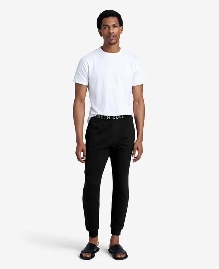 Kenneth Cole Underwear and Loungewear Men Logo French Terry Jogger Black