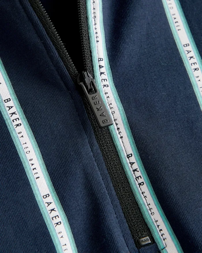 Kids ANDREII 8211 Vertical Stripe Zip Polo Shirt Navy Ted Baker Tops Kids ANDREII 8211 Vertical Stripe Zip Polo Shirt Navy Ted Baker Tops