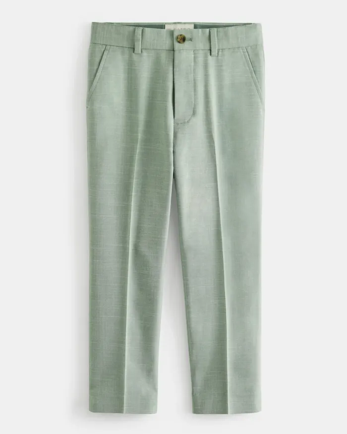 Kids ANGHEL 8211 Marled Pleated Suit Trousers Green Ted Baker Older Boys