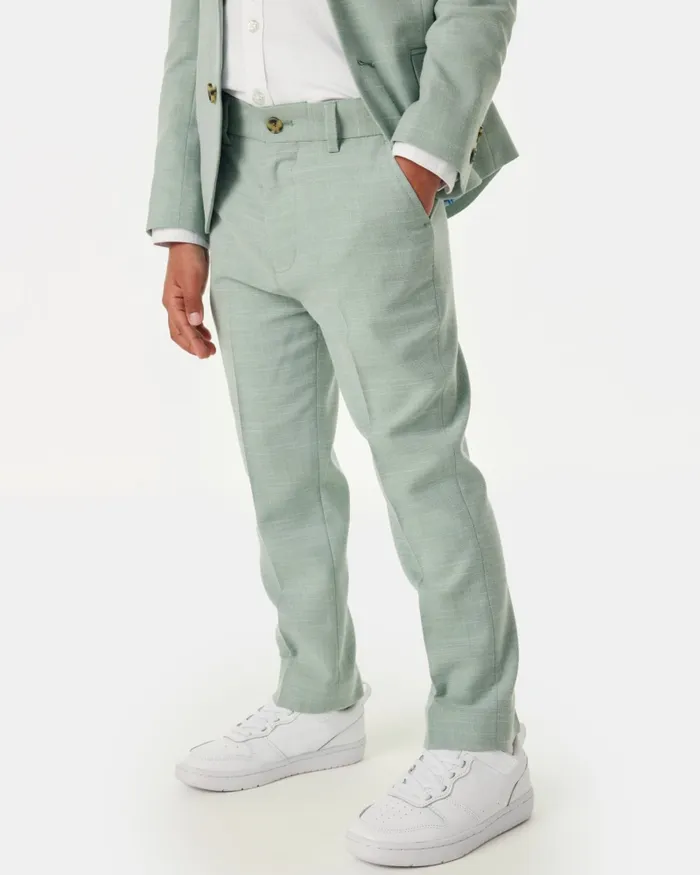 Kids ANGHEL 8211 Marled Pleated Suit Trousers Green Ted Baker Older Boys