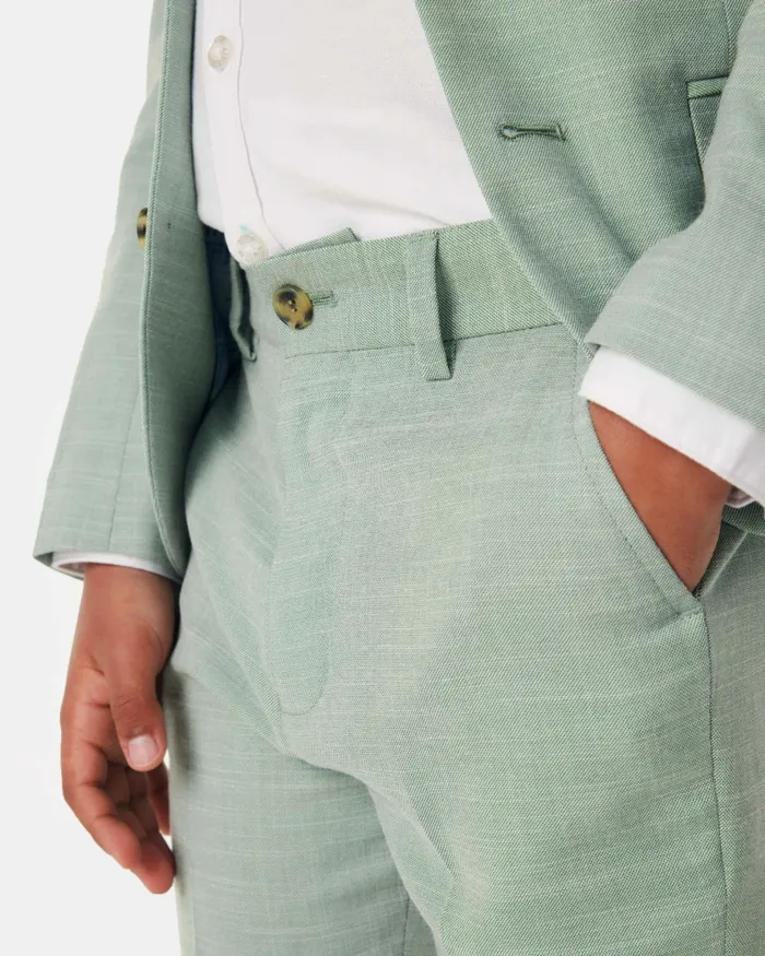 Kids ANGHEL 8211 Marled Pleated Suit Trousers Green Ted Baker Older Boys