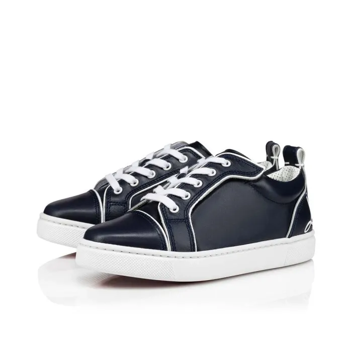 Kids Funnyto Lowtop Sneakers 8211 Calf Leather 8211 Navy Christian Louboutin Sneakers