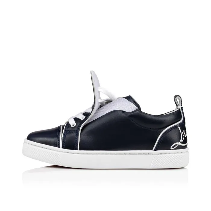 Kids Funnyto Lowtop Sneakers 8211 Calf Leather 8211 Navy Christian Louboutin Sneakers